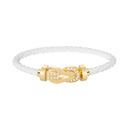 [Stellar Jewelry]CHANCE LARGE 8 FIGURE BUCKLE HALF DIAMOND BRACELET GOLD