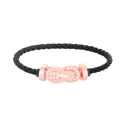 [Stellar Jewelry]CHANCE LARGE 8 FIGURE BUCKLE HALF DIAMOND BRACELET ROSE GOLD