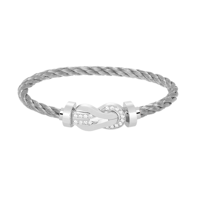 [Stellar Jewelry]CHANCE LARGE 8 FIGURE BUCKLE HALF DIAMOND BRACELET SILVER