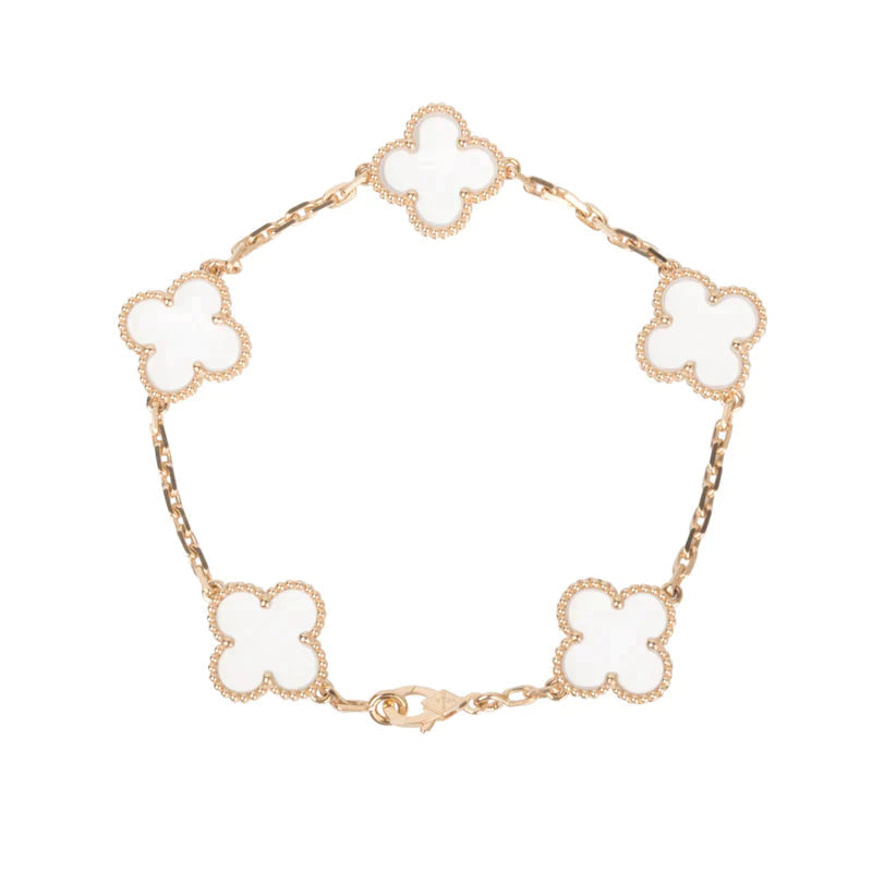 [Stellar Jewelry]CLOVER 5 MOTIF ROCK CRYSTAL BRACELET