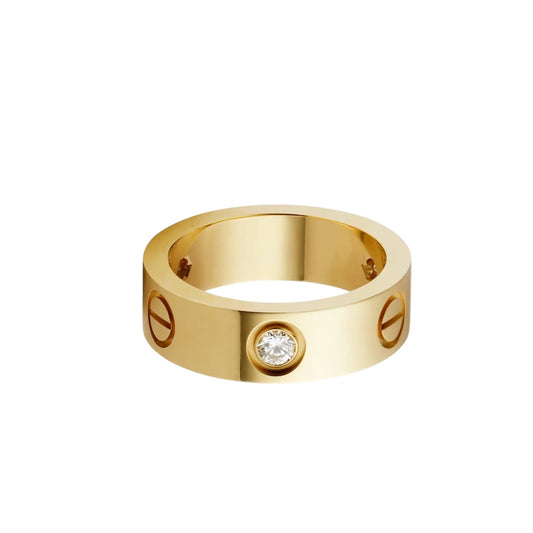 [Stellar Jewelry]LOVE 5.5MM 3 DIAMOND RING