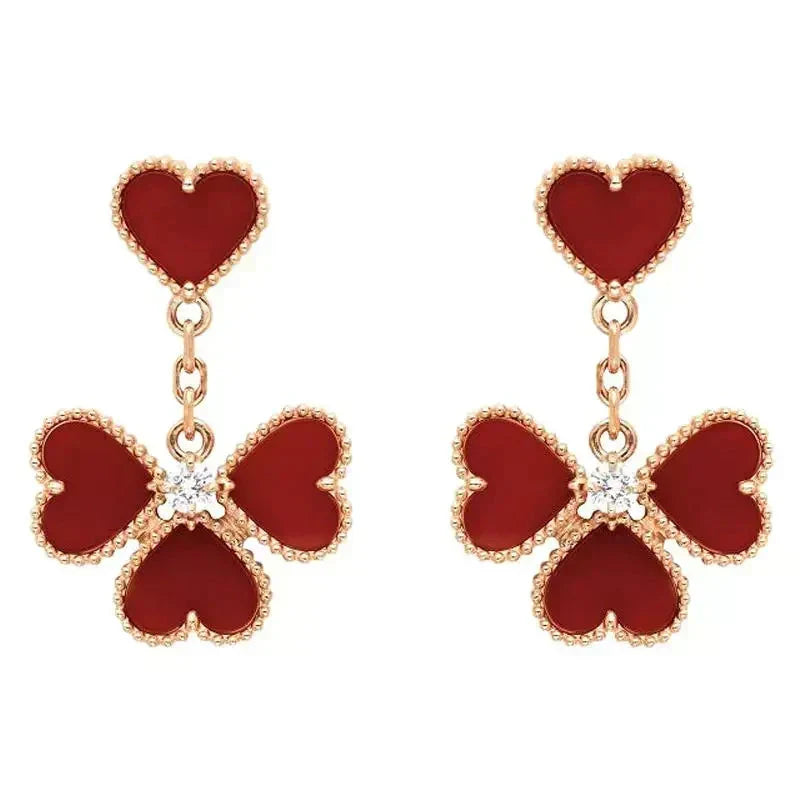 [Stellar Jewelry]SWEET CLOVER CARNELIAN EARRINGS