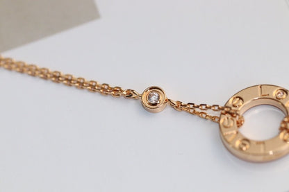 [Stellar Jewelry]LOVE NECKLACE ADJUSTABLE ROSE GOLD 2 DIAMOND