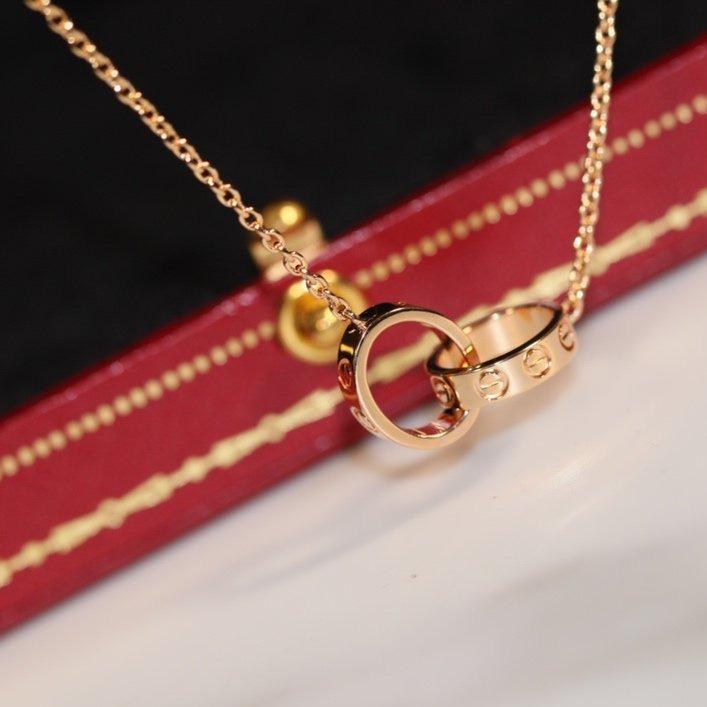 [Stellar Jewelry]LOVE NECKLACE PINK GOLD AND SILVER