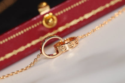 [Stellar Jewelry]LOVE NECKLACE PINK GOLD AND SILVER