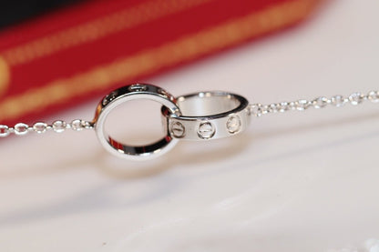 [Stellar Jewelry]LOVE NECKLACE PINK GOLD AND SILVER