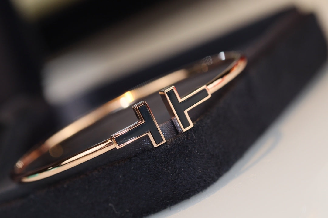 [Stellar jewels]T BRACELET 1.8MM ONYX PINK GOLD