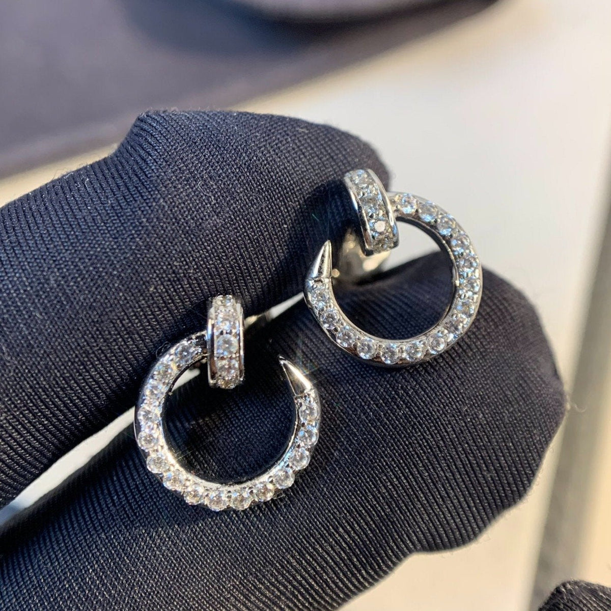 [Stellar Jewelry]JUSTE EARRINGS SILVER DIAMONDS