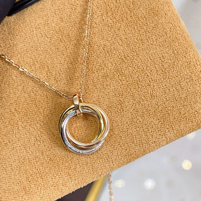 [Stellar Jewelry]TRINITY NECKLACE SILVER GOLD PINK GOLD DIAMONDS