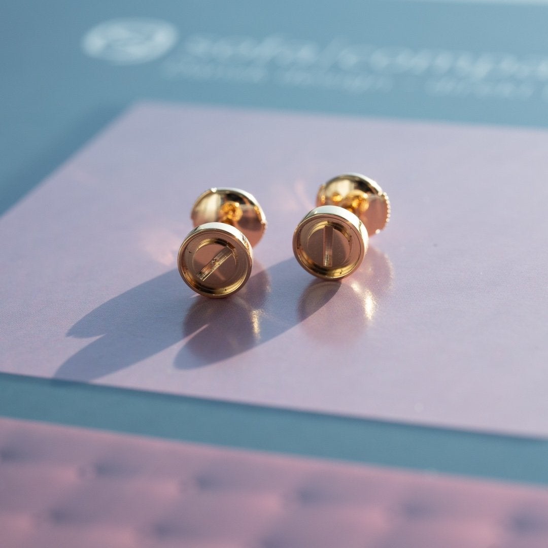 [Stellar Jewelry]LOVE EARRINGS PINK GOLD 10MM