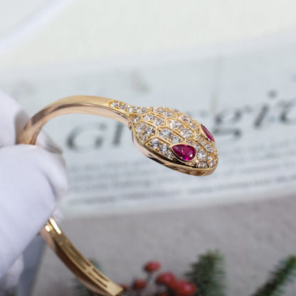 [Stellar Jewelry]SERPENTI BRACELET PINK GOLD DIAMOND DOUBLE SNAKE