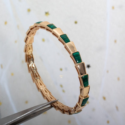 [Stellar Jewelry]SERPENTI BRACELET PINK GOLD MALACHITE