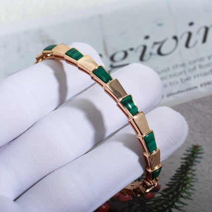 [Stellar Jewelry]SERPENTI BRACELET PINK GOLD MALACHITE