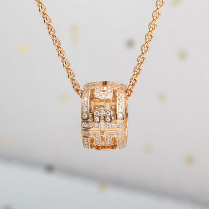 [Stellar Jewelry]PARENTESI NECKLACE PINK GOLD DIAMOND