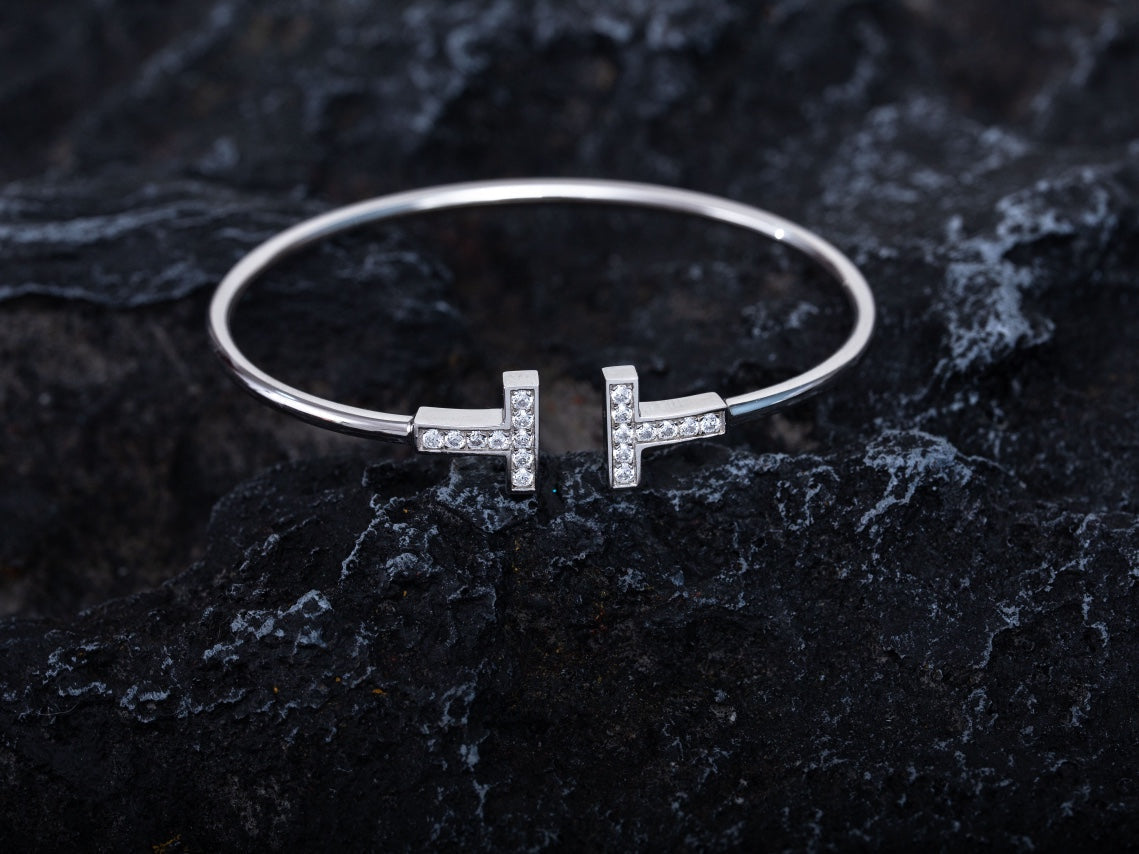 [Stellar jewels]T BRACELET 1.8MM DIAMOND SILVER