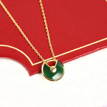 [Stellar Jewelry]AMULETTE GOLD MALACHITE NECKLACE