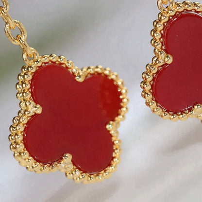 [Stellar Jewelry]CLOVER  2 MOTIF  TIGER EYE CARNELIAN EARRINGS