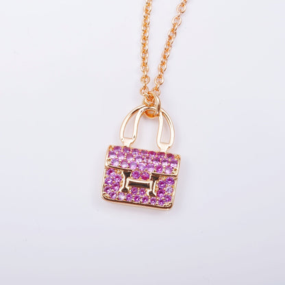 [Stellar Jewelry]CONSTANCE PEDANT PURPLE DIAMOND NECKLACE