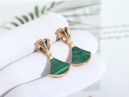 [Stellar Jewelry]DREAM MALACHITE PINK GOLD EARRINGS