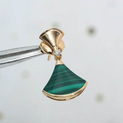 [Stellar Jewelry]DREAM MALACHITE PINK GOLD EARRINGS
