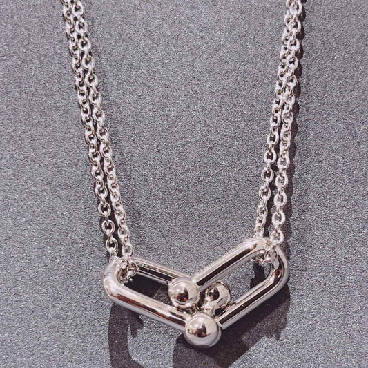 [Stellar jewels]HARDWEAR DOUBLE LINK PEDANT SILVER NECKLACE