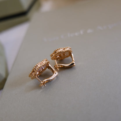 [Stellar Jewelry]LUCKY PINK GOLD WHITE MOP EARRINGS