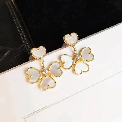 [Stellar Jewelry]CLOVER SWEET WHITE MOP EARRINGS