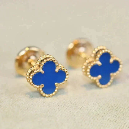 [Stellar Jewelry]CLOVER MINI 9.5MM TURQUOISE EARRINGS
