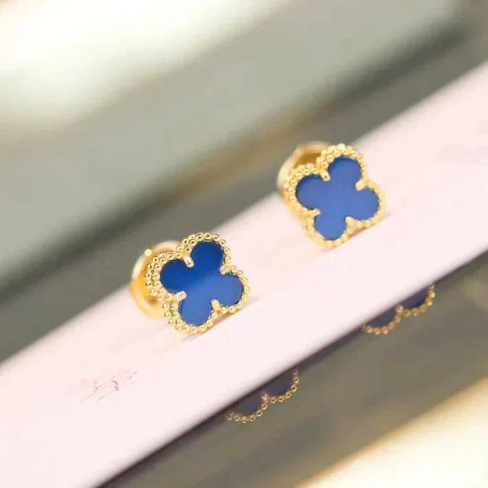 [Stellar Jewelry]CLOVER MINI 9.5MM TURQUOISE EARRINGS