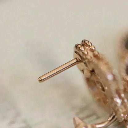 [Stellar Jewelry]CLOVER MEDIUM 1 MOTIFS FUll DIAMOND EARRINGS