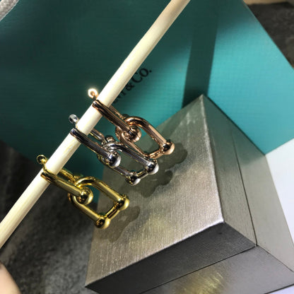 [Stellar jewels]HARDWARE DROP EARRINGS DOUBLE LINK