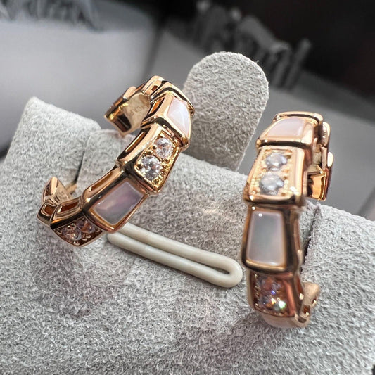 [Stellar Jewelry]SERPENTI MOP PINK GOLD EARRINGS