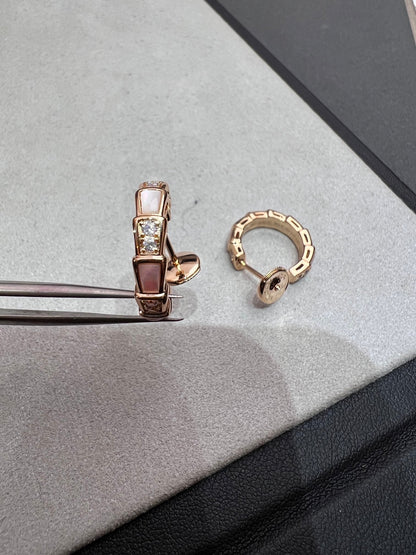[Stellar Jewelry]SERPENTI MOP PINK GOLD EARRINGS