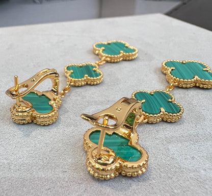 [Stellar Jewelry]CLOVER MALACHITE 3 MOTIFS GOLD
