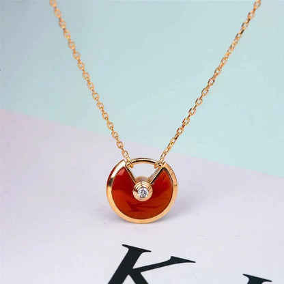 [Stellar Jewelry]AMULETTE GOLD CARNELIAN ONYX NECKLACE