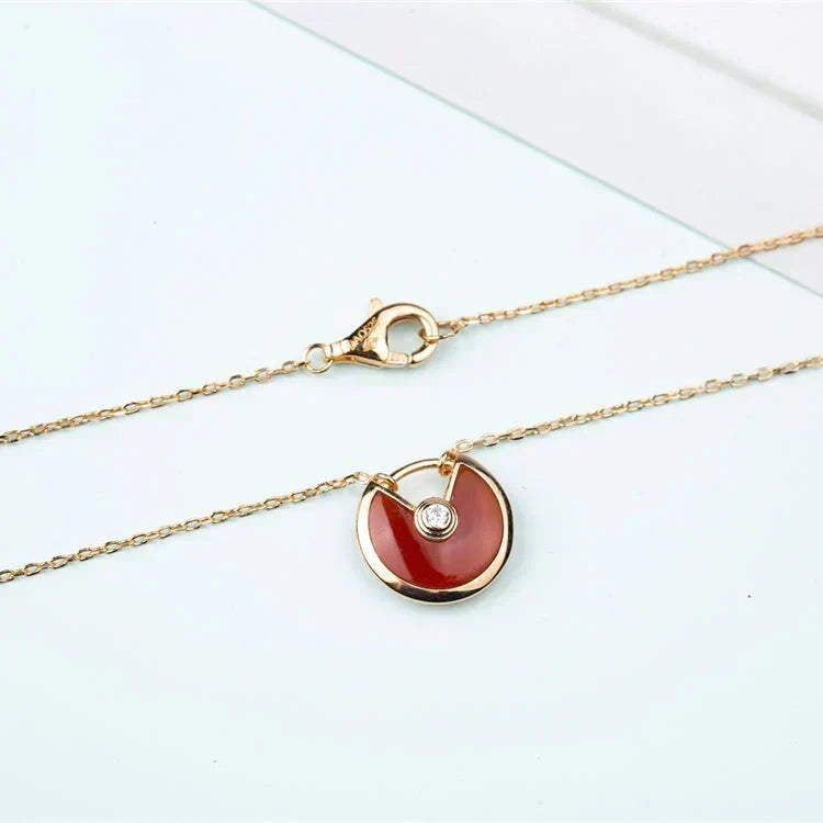 [Stellar Jewelry]AMULETTE GOLD CARNELIAN ONYX NECKLACE