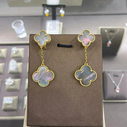 [Stellar Jewelry]CLOVER 2 MOTIFS  EARRINGS (MULTIPLE CHOICESC