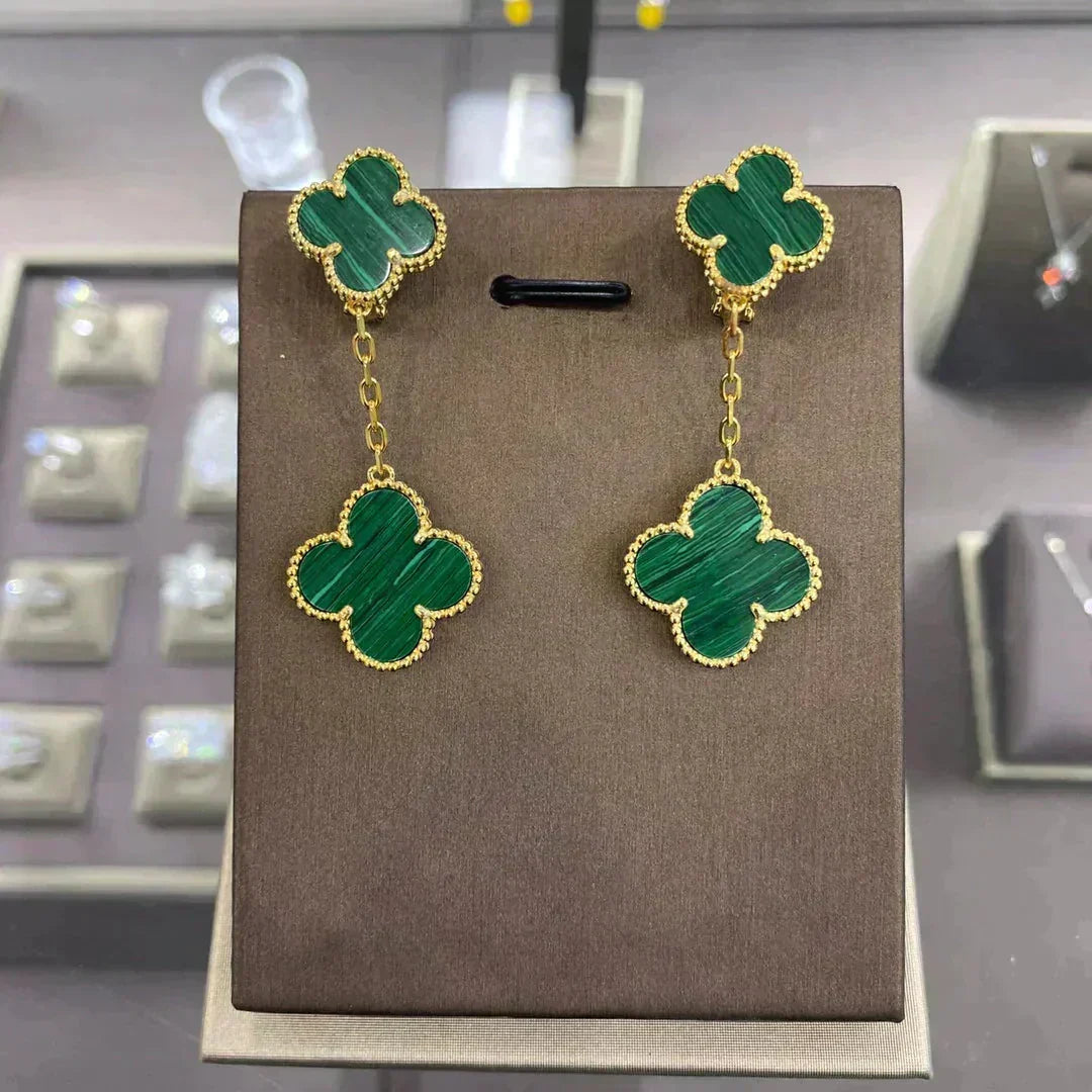 [Stellar Jewelry]CLOVER 2 MOTIFS  EARRINGS (MULTIPLE CHOICESC