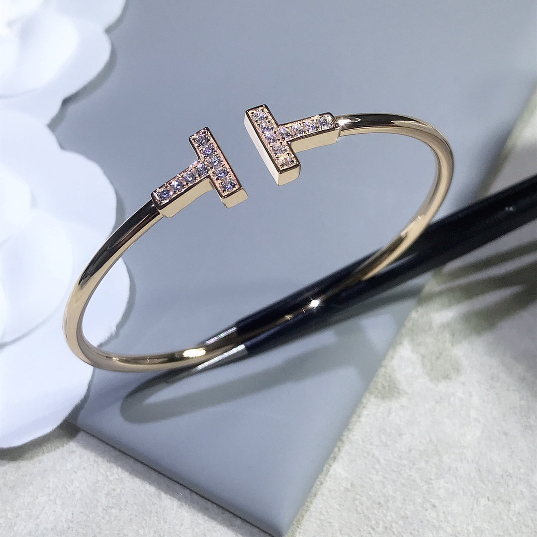 [Stellar jewels]T BRACELET PINK GOLD 1.8MM DIAMOND