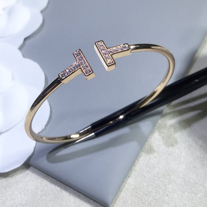 [Stellar jewels]T BRACELET PINK GOLD 1.8MM DIAMOND