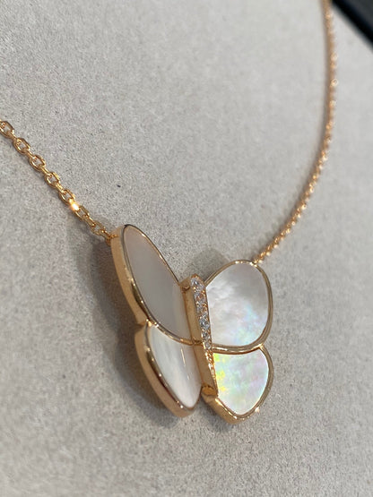 [Stellar Jewelry]BUTTERFLY GOLD MOP DIAMOND NECKLACE