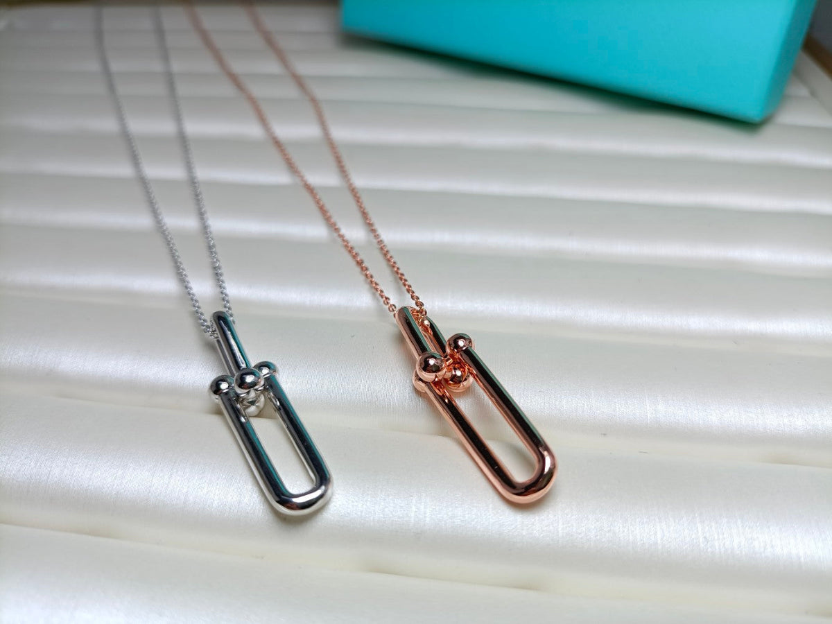 [Stellar jewels]HARDWEAR DROP DOUBLE LINK PEDANT NECKLACE