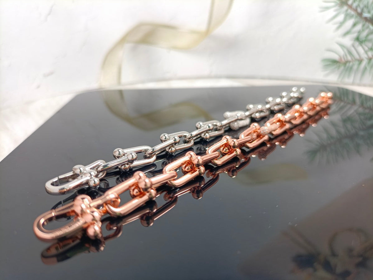 [Stellar jewels]HARDWEAR BRACELET PINK GOLD AND SILVER DIAMOND