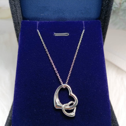 [Stellar jewels]DOUBLE HEART SILVER NECKLACE