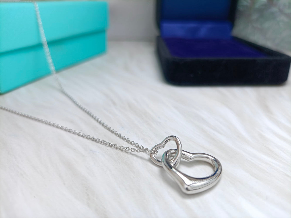 [Stellar jewels]DOUBLE HEART SILVER NECKLACE