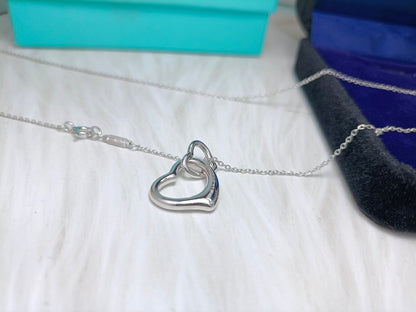 [Stellar jewels]DOUBLE HEART SILVER NECKLACE