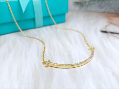 [Stellar jewels]BIG SMILE PEDANT DIAMOND NECKLACE