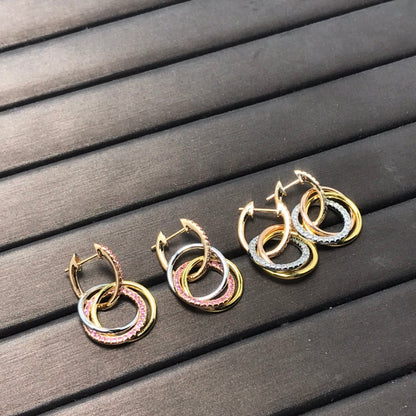 [Stellar jewels]TRINITY EARRINGS GOLD DIAMOND