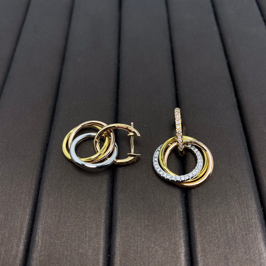 [Stellar jewels]TRINITY EARRINGS GOLD DIAMOND