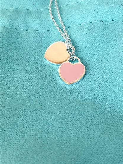 [Stellar jewels]DOUBLE HEART PEDANT SILVER NECKLACE